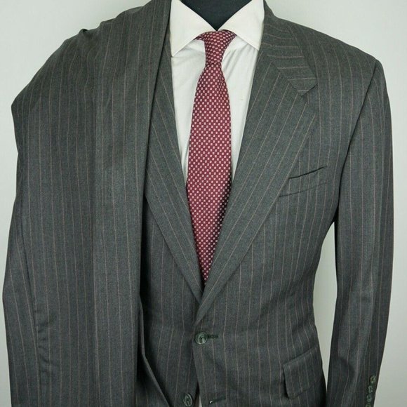 Tom James Filo A Mano Gray Pinstriped Wool suit - Picture 4 of 8